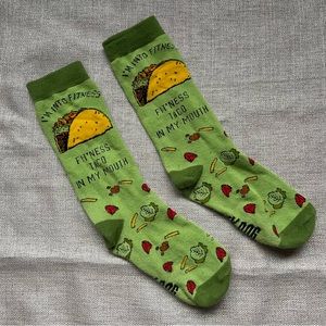 “I’m into fitness, fit’ness taco in my mouth” Socks